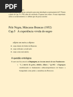 A EXPERIÊNCIA VIVIDA DO NEGRO - CAPÍTULO 5 DE PELE NEGRA MÁSCARAS BRANCAS, DE F. fANON
