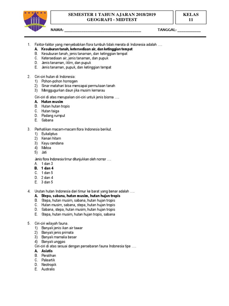 GEOGRAPHY MIDTERM EXAM PDF
