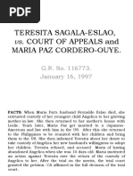 Teresita Sagala-Eslao, Maria Paz Cordero-Ouye.: vs. Court of Appeals and