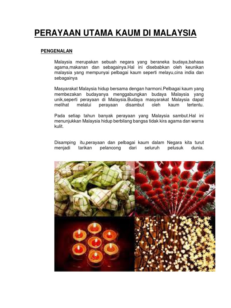 Perayaan Utama Kaum Di Malaysia Pdf