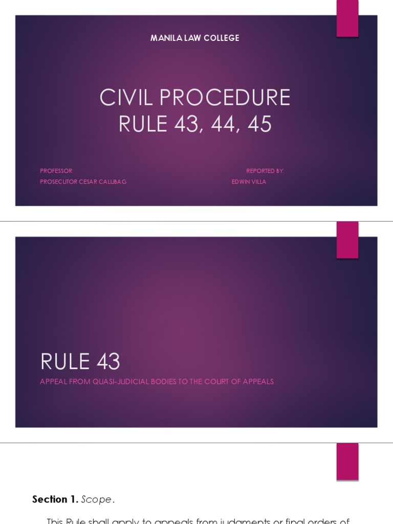 Overview of Rule 43 Appeals Process | PDF | Brief (Law) | Judgment (Law)