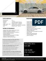 GLS 400 Mercedes-Benz CLA 180 US$ 36,990 O S/. 125,766. : Datos Técnicos Equipamiento