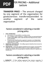 Additional Lecture - Transfer Pricing