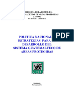 Politica Nacional y Estrategia para El Desarrollo Del Sistema Guatemalteco de Areas Protegidas PDF