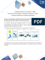 Anexo 1 - Información y Descripción Del Caso para Fase 2. Resolver El Caso de Definición Del Plan Maestro de Producción PMP