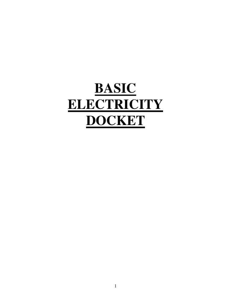 Basic Electricity Docket Overview | PDF | Transformer | Electrical ...