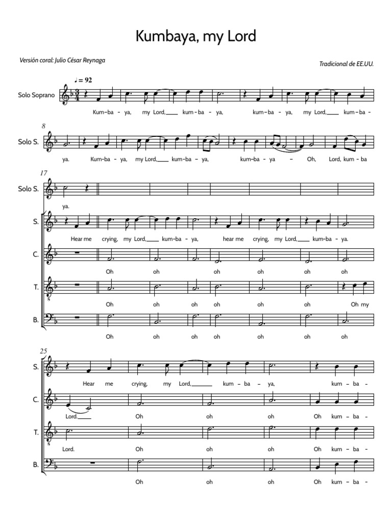 Kumbaya My Lord Lyrics Meaning In English