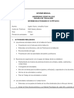 Informe Mensual de Practicas Pre Profesionales