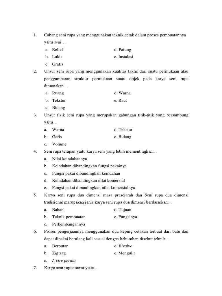 Pts Seni Budaya Kelas 12 Pdf