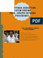 Philippines Education System During Pres. Joseph Estrada Presidency