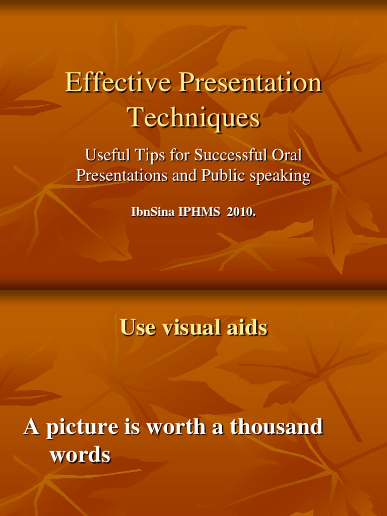 effective presentation techniques pdf