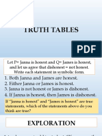 Truth Tables