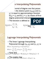 Lagrange Interpolating Polynomials: X X X X X L