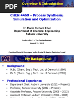 CHEN 4460 - Process Synthesis, Simulation and Optimization