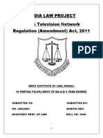 Media Law Project Cable Television Network Regulation (Amendment) Act, 2011