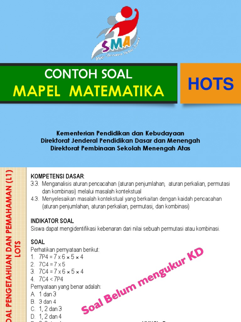 19+ Contoh Soal Hots Permutasi Dan Kombinasi Contoh Soal