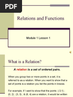 Relations and Functions: Module 1 Lesson 1