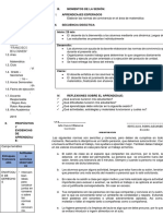 Esquema de Sesión 1ro Matematica