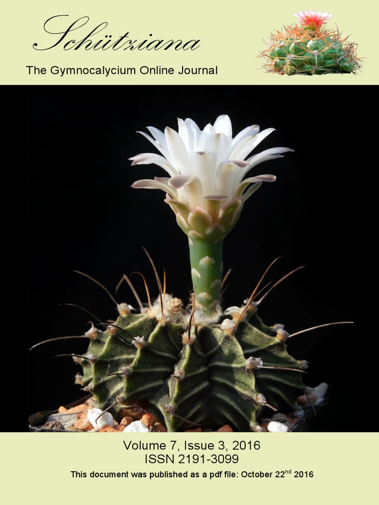Schtziana: The Gymnocalycium Online Journal | PDF | Ploidy | Branches Of  Botany