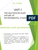 Multidisciplinary Nature of Environmental Studies