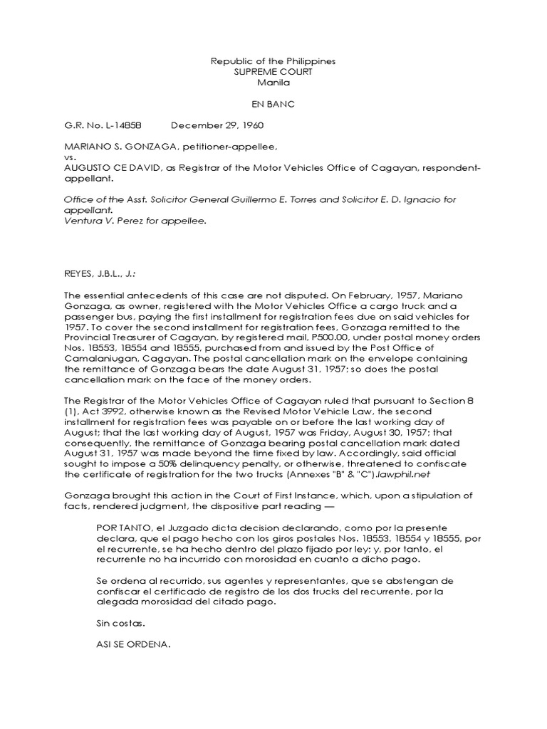 Gonzaga V de David PDF Mail United States Postal Service