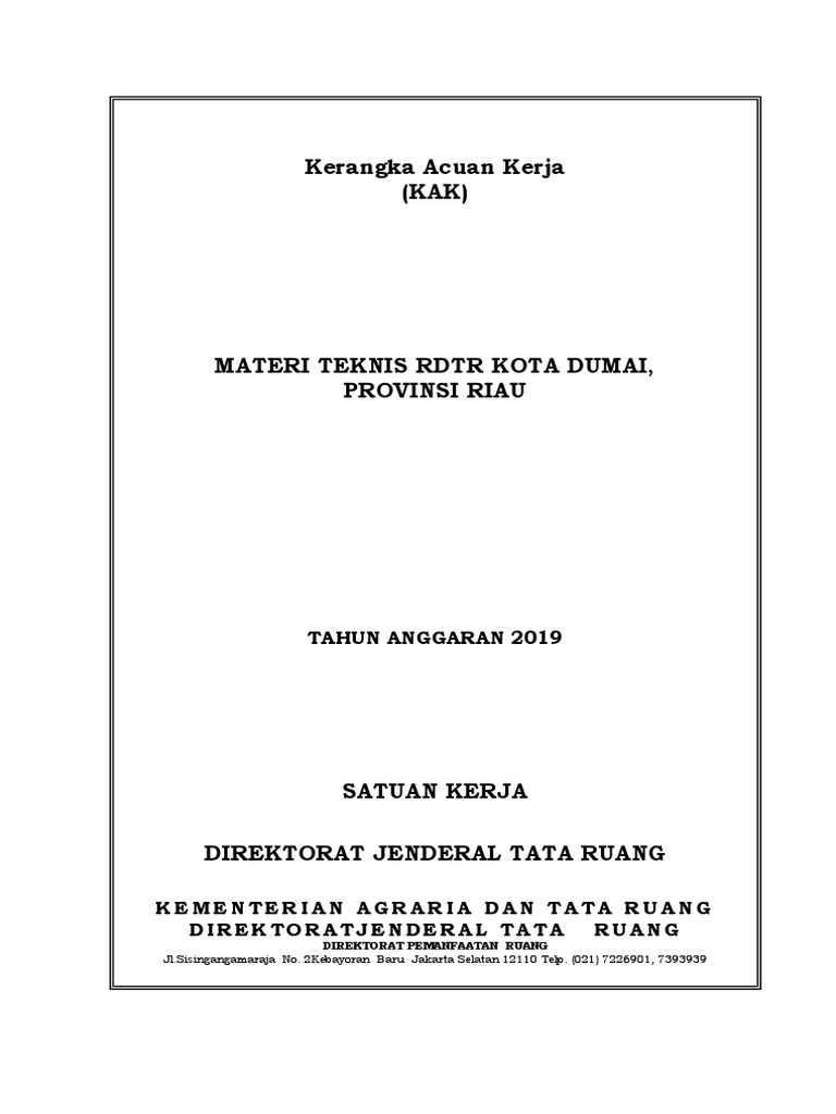 KAK RDTR Kota Dumai Prov Riau | PDF