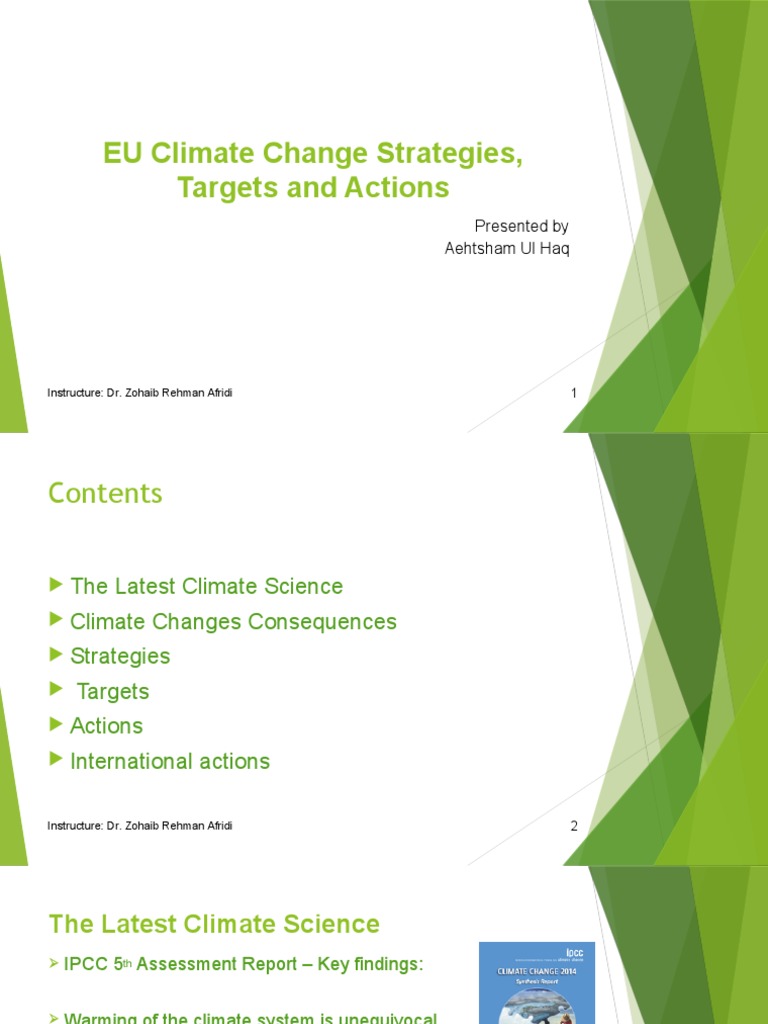 EU Climate Change Strategies Overview | PDF | Global Warming | Climate ...