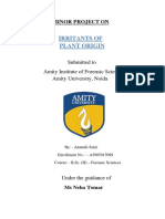 Irritants of Plant Origin: Submitted To Amity Institute of Forensic Science Amity University, Noida