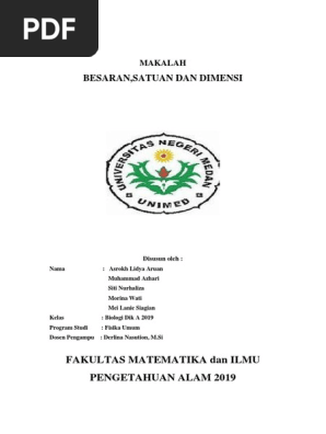 Makalah Besaran Satuan Dan Dimensi