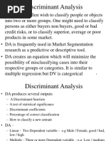 Discriminant Analysis