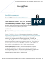 Usar Dinheiro Da Lava Jato para Incêndio Na Amazônia É Equivocado e Ilegal