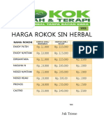 Harga Rokok Sin Herbal: Juli Triono