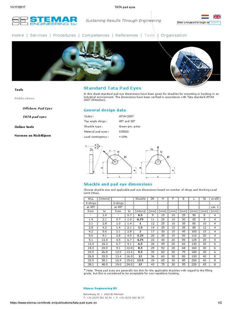 Tata Pad Eye Dimensions Guide | PDF | Computing