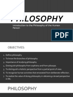 Philosophy: Introduction To The Philosophy of The Human Person