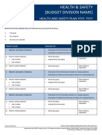 Division Health and Safety Plan Form