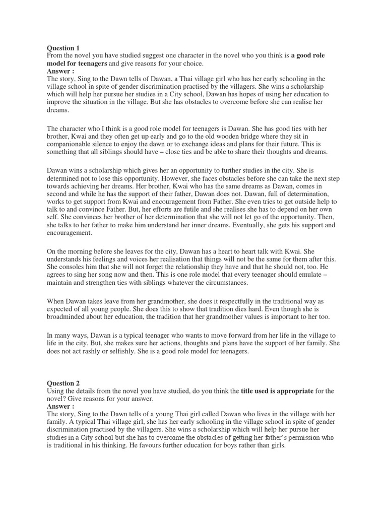 Sing to the dawn essay questions 07 picture