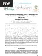 Download  Comparative study of antidepressant activity of methanolic extract of Nardostachys Jatamansi DC Rhizome on normal and sleep deprived mice by Habibur Rahman SN42782706 doc pdf