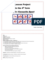 Lesson Project Inthe4 Form: Topic: Favourite Sport