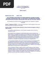 RA 7438 - Act Defining The Rights o Persons Arrested, Detained and Under Custodial Investagation - PNG