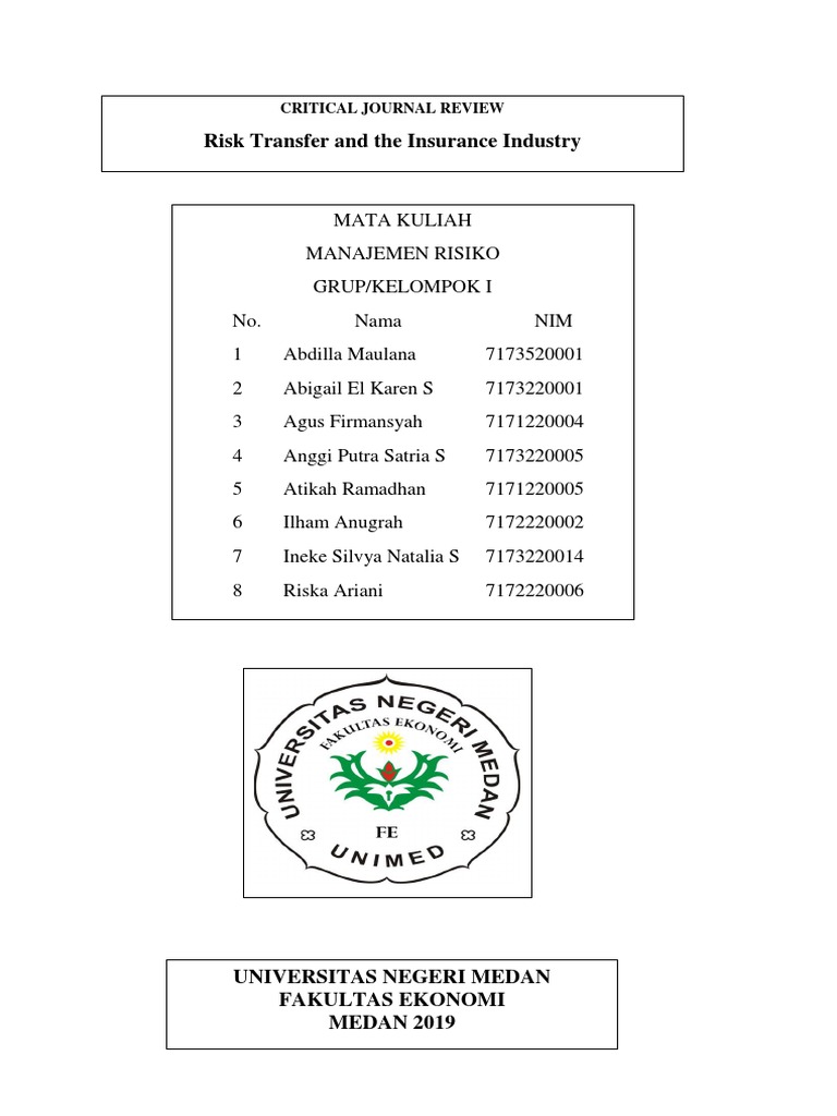 Risiko Transfer Asuransi dan Stabilitas Keuangan | PDF | Pengelolaan ...
