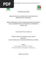 Diseño e Implementacion de Un Modelo de Gestion Documental Para El Expediente de Los Ususarios De