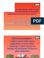 Exploitation of Cell and Hairy Root in Vitro Cultures For The Bio Synthesis of Secondary Metabolites in Several Salvia Species
