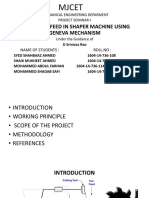 Automatic Feed in Shaper Machine Using Geneva Mechanism: Mjcet