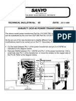 Sanyo Tb40 Dcd40 Power Transformer Bulletin