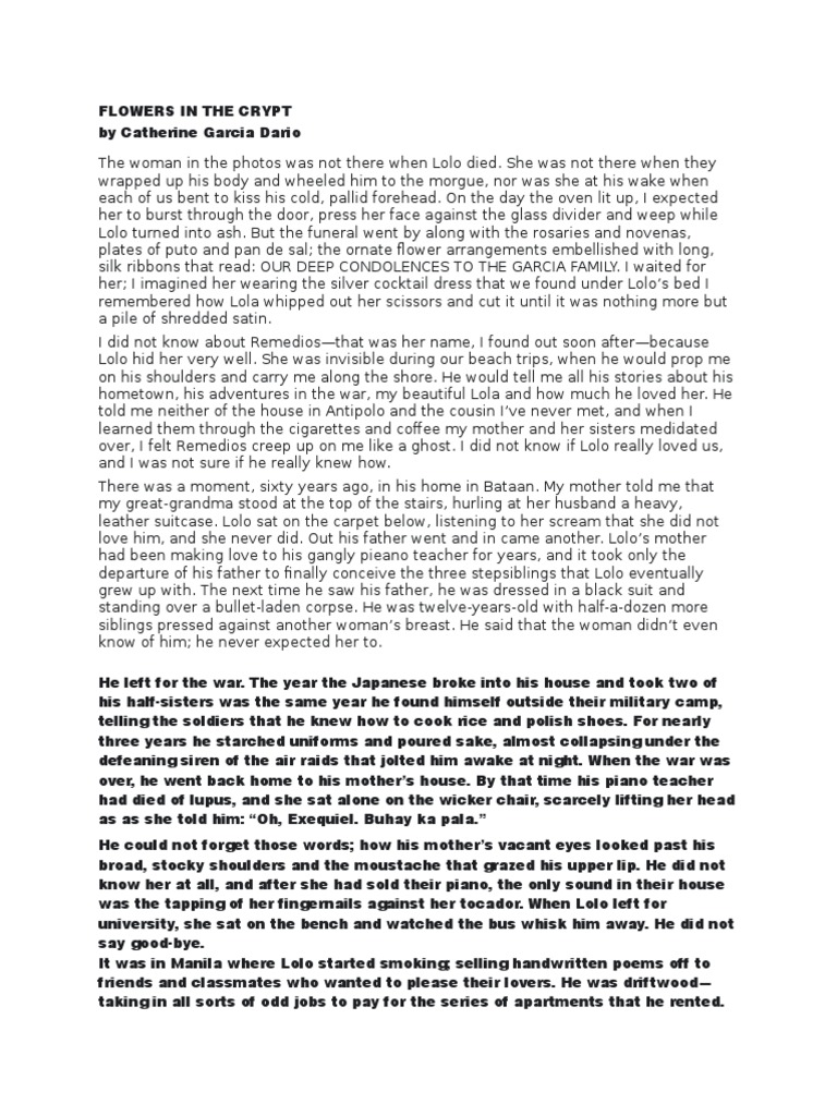 Flowers in the Crypt Infidelity Creative Nonfiction