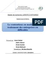 Le Contentieux en Matière D'entreprises en Difficulté