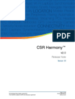 CSR Harmony 2.0 Software Release Note