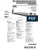 Sony RDR HX520 HX525 HX720 HX722 HX725 HX727 HX920 HX925 PDF
