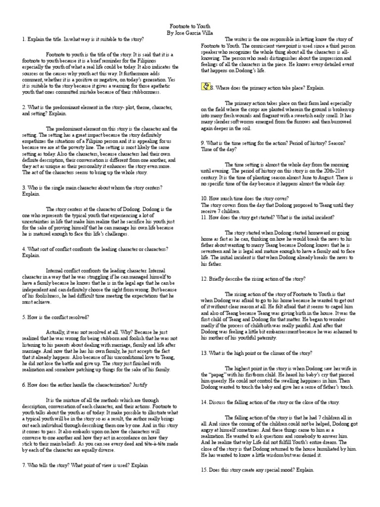 Dodong's Journey in Footnote to Youth | PDF | Narration | Love