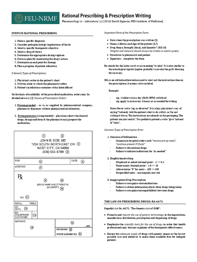 Proper Prescription Writing Guidelines | PDF | Medical Prescription ...